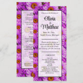 Carte Élégante marguerite florale magenta rose foncé (Devant / Derrière)