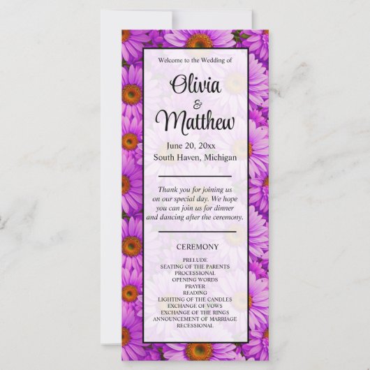 Carte Élégante marguerite florale magenta rose foncé (Devant)