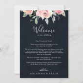 Carte Élégante Mariage florale rose (Devant)