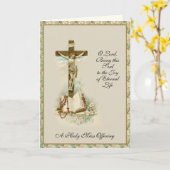 Carte Élégante Messe de la sympathie catholique offrant (Fleur jaune)