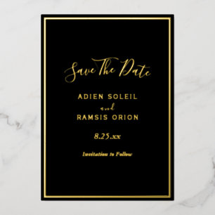 Carte élégante moderne de sauvegarde de date en fe
