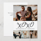 Carte élégante moderne Joyeuse Saint-Valentin 4 Ph (Devant / Derrière)