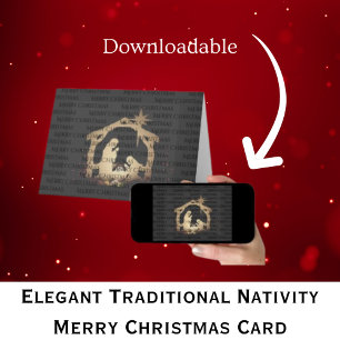 Carte Élégante Nativité traditionnelle Joyeux Noël