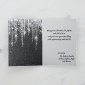 Carte Elegante note de script à paillettes noire et arge (Intérieur)