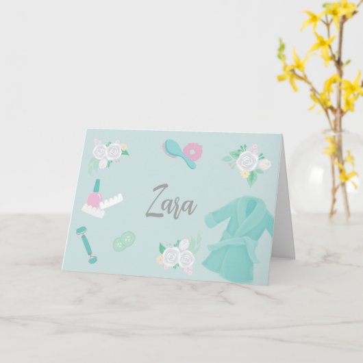 Carte Elégante note personnalisée sur le thème Spa faux (Fleur jaune)