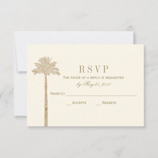 Carte élégante Palm RSVP (Devant)