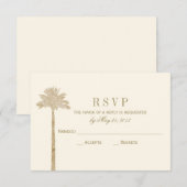 Carte élégante Palm RSVP (Devant / Derrière)