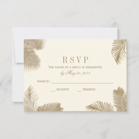 Carte élégante Palm RSVP (Devant)
