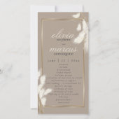 Carte Élégante Pampas ivoire Grass Abby1 (Devant)