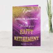 Carte Élégante Parties scintillant en or en marbre rose (Devant)