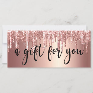 Carte Élégante parties scintillant en or rose en cuivre 