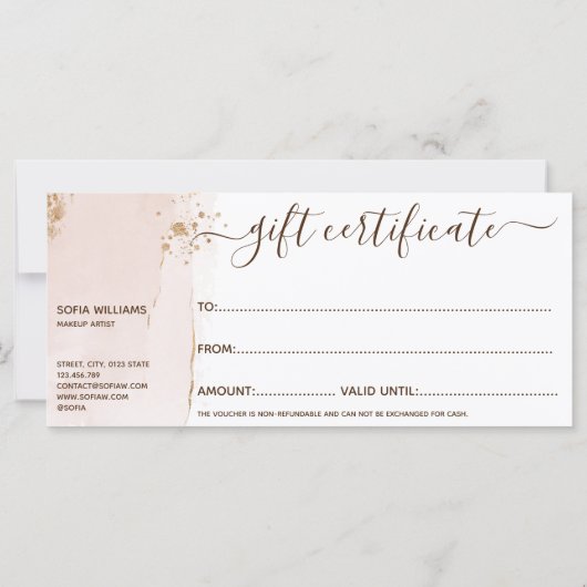 Carte Élégante Parties scintillant moderne or rose pâle (Dos)