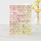 Carte Elégante Pastel Etoile de Pâque Juive de David (Fleur jaune)