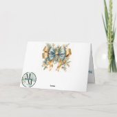 Carte Elégante Père Noël Bleue avec Design Arbre de Noël (Dos)