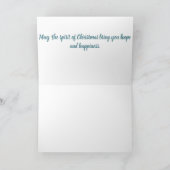 Carte Elégante Père Noël Bleue avec Design Arbre de Noël (Intérieur)