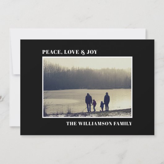 Carte Élégante photo noire (Devant)