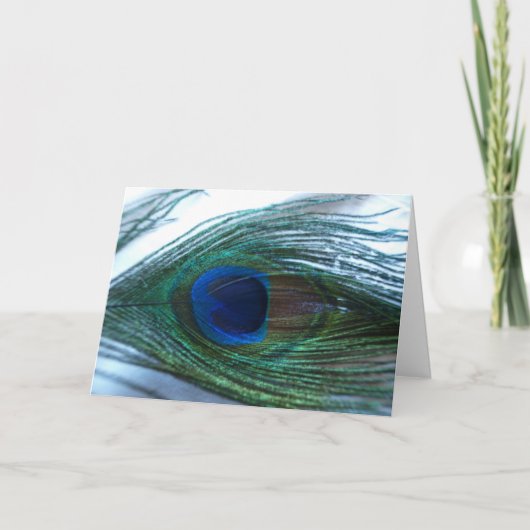 Carte Élégante plume de paon (Devant)