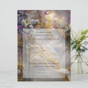 Carte Élégante Porte d'or céleste, Texte Or