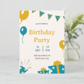 carte élégante pour l'invitation d'anniversaire (Debout devant)