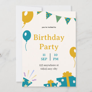 carte élégante pour l'invitation d'anniversaire