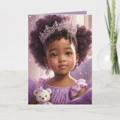 Carte Élégante Princesse Ethnique Violette (Devant)