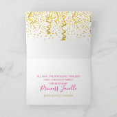 Carte Elégante princesse royale|Anniversaire rose et or (Intérieur)