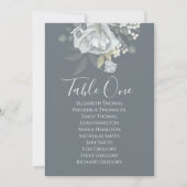 Carte Elégante Réception Florale Bleue Dusty (Devant)