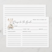 Carte Elégante recette d'ustensiles floraux chic pour la (Devant / Derrière)