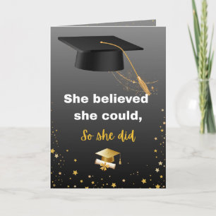 Carte Élégante remise de diplôme noir et or
