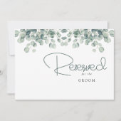 Carte Élégante Réserve de Mariage Feuilles d'Eucalyptus (Devant)