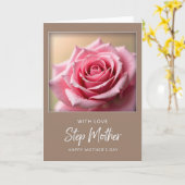 Carte Élégante Rose à Points (Fleur jaune)
