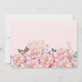 Carte Elégante rose florale & Parties scintillant 40e fê (Dos)