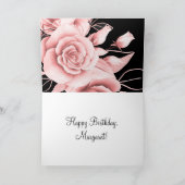 Carte Elégante Rose Gold Floral 70e fête d'anniversaire (Intérieur)