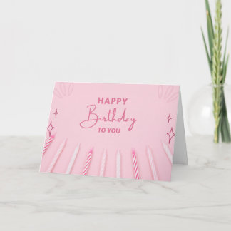 Carte élégante rose Joyeux Anniversaire