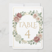 Carte Élégante Rose Poussiéreuse Géométrique Florale Aqu (Dos)