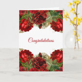 Carte Élégante Rose rouge Florale Mariage Félicitations (Fleur jaune)