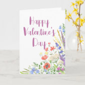 Carte Élégante Saint-Valentin botanique de la fleur sauv (Fleur jaune)