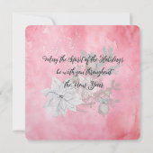 Carte Élégante Scène De Noël Rose En Hiver (Dos)