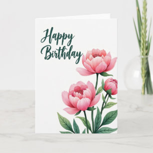 Carte Élégante Script Floraison