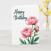 Carte Élégante Script Floraison (Fleur jaune)