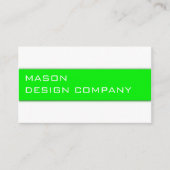Carte élégante simple verte et blanche pour entrep (Devant)
