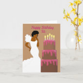 Carte Élégante soeur afro-américaine Brown (Fleur jaune)