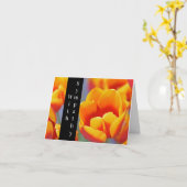 Carte Elégante Tulipe jaune et rouge avec sympathie (Fleur jaune)