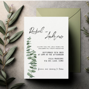 Carte Élégante verdure minimaliste Mariage