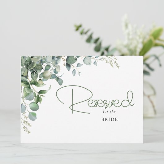 Carte Élégante verdure Panneau de réservation de mariage (Debout devant)