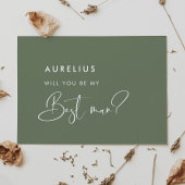 Carte élégante vert sauge Veux-tu être mon témoin