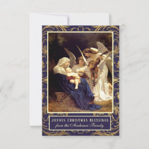 Carte Élégante Vierge Marie Anges Musique Religieuse