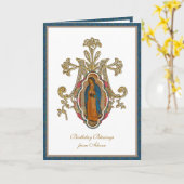 Carte Élégante Vierge Religieuse Marie Guadalupe (Fleur jaune)
