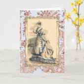 Carte Élégante Vintage dame (Fleur jaune)