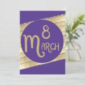 Carte élégante violet internationale de la Journée (Debout devant)